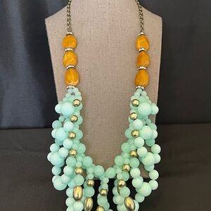 Elegant Beaded Necklace with Gold Accents